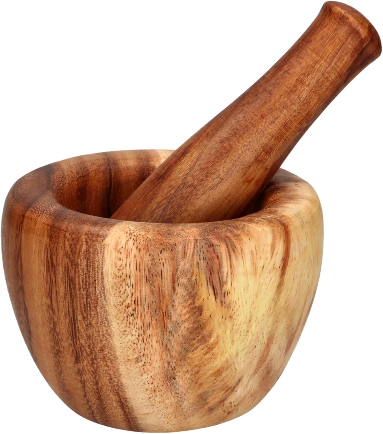 MAKOLO Acacia Wood Mortar and Pestle for Garlic Pepper Herb