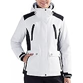 FREE SOLDIER Women's Waterproof Ski Snow Jacket Warm Fleece Lined Winter Rain Jacket with Hood Fully Taped Seams