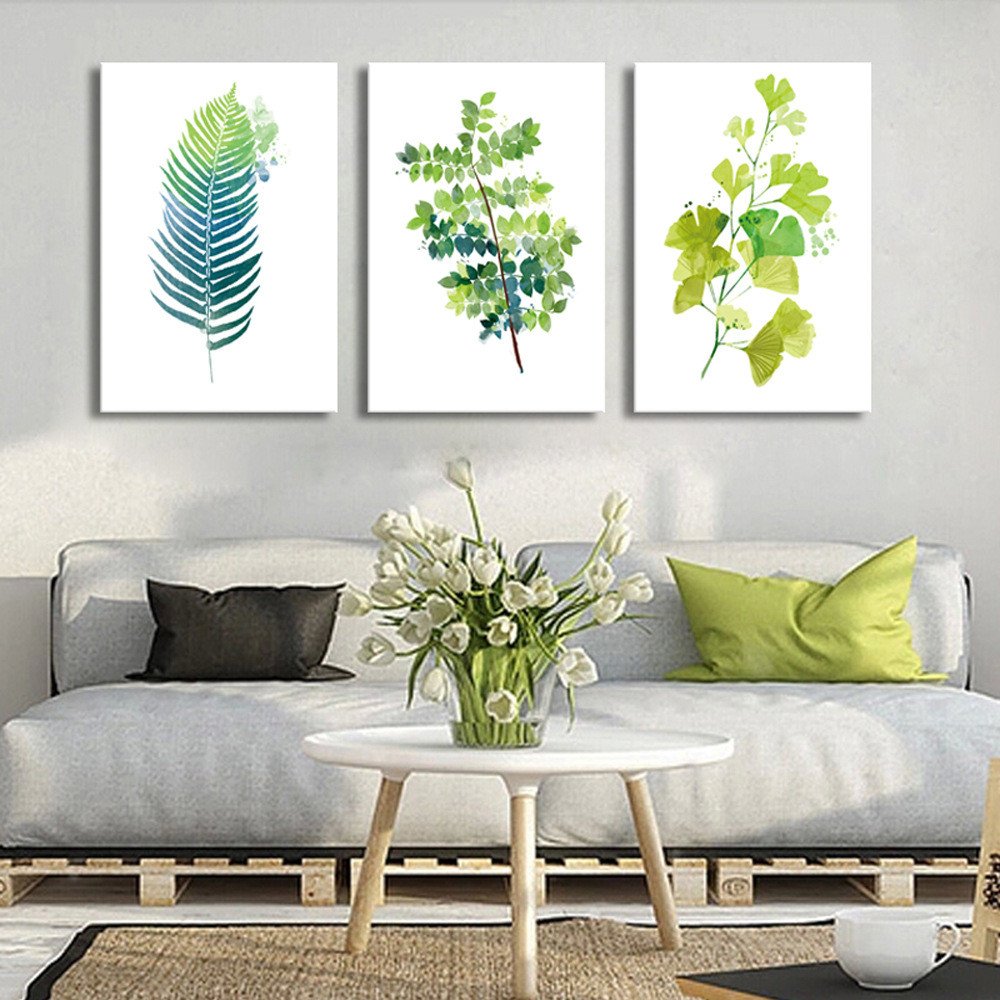 Artlina 葉っぱ モダンアート キャンバス絵画 絵画 アートパネル ポスター 北欧風 3パネルセット 木枠付きの完成品 50 70cm B07b6mkxdc50 70cm 壁掛け 植物花