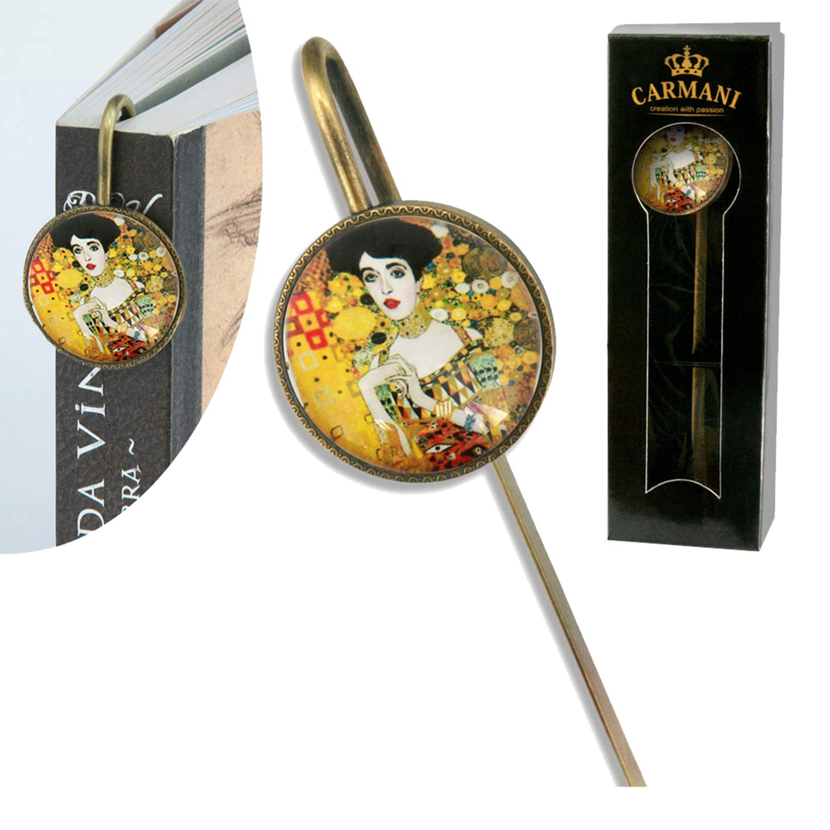 Carmani - Unique Bookmark with Gustav Klimt 'Adele' paintings