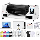 INKSONIC Dual Head XP600 DTF Printer, 2 Heads XP600 DTF Printer Machine with Oven &amp; Laptop Bundle, A3 Apparel Printer, 13' T-Shirt Maker, Direct to Film Transfer for Custom Printing