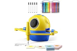 Interactive Drawing Robot for Kids,Upgraded Educational Robot Toy with Camera Recognition & 100 Cards, Ideal Gift for Boys an
