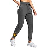 Soothfeel Women's Fleece Lined Joggers Water Resistant High Waisted Sweatpants Winter Warm Thermal Running Hiking Pant Pocket