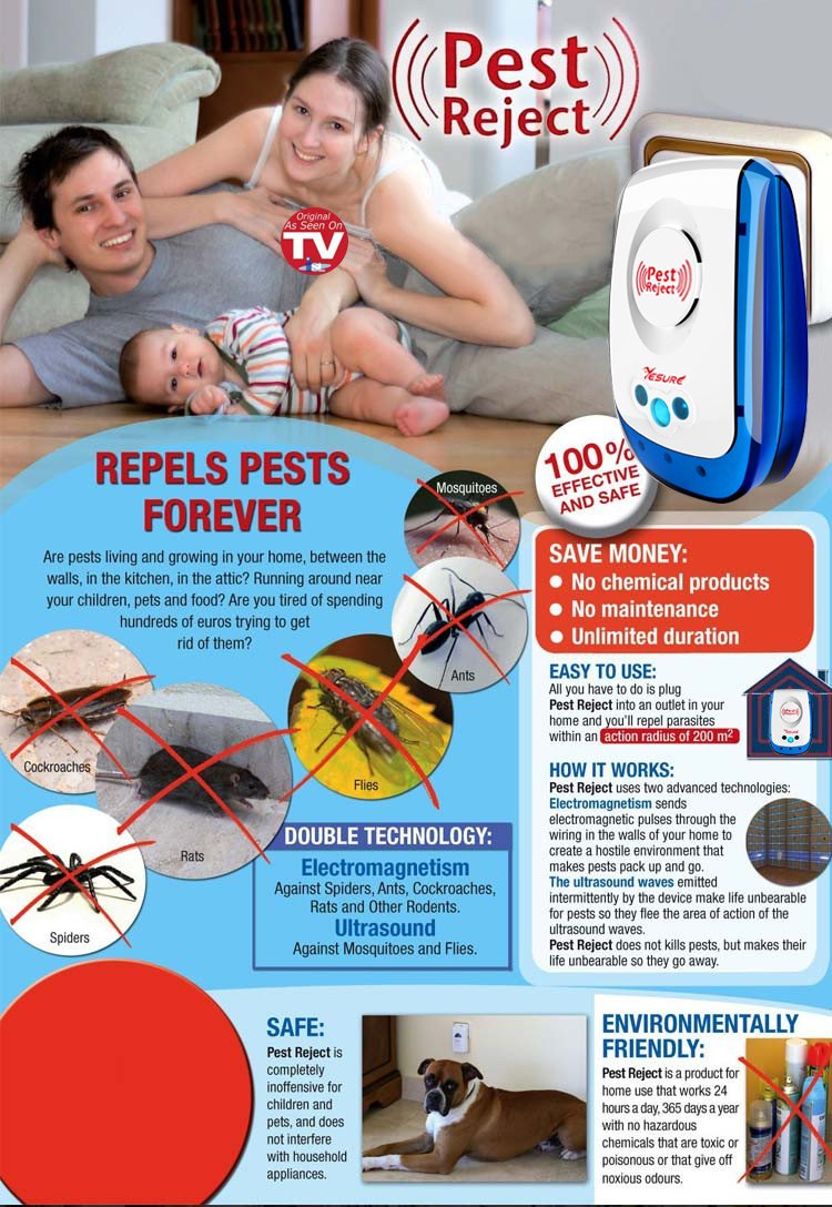 YESURE Ultrasonic Pest Repeller Electronic Insects Control Repels Mosquito Mouse Bug Rat Spider Flea Ant Repellent Nontoxic Safe for Humans and Pets 2 Pack