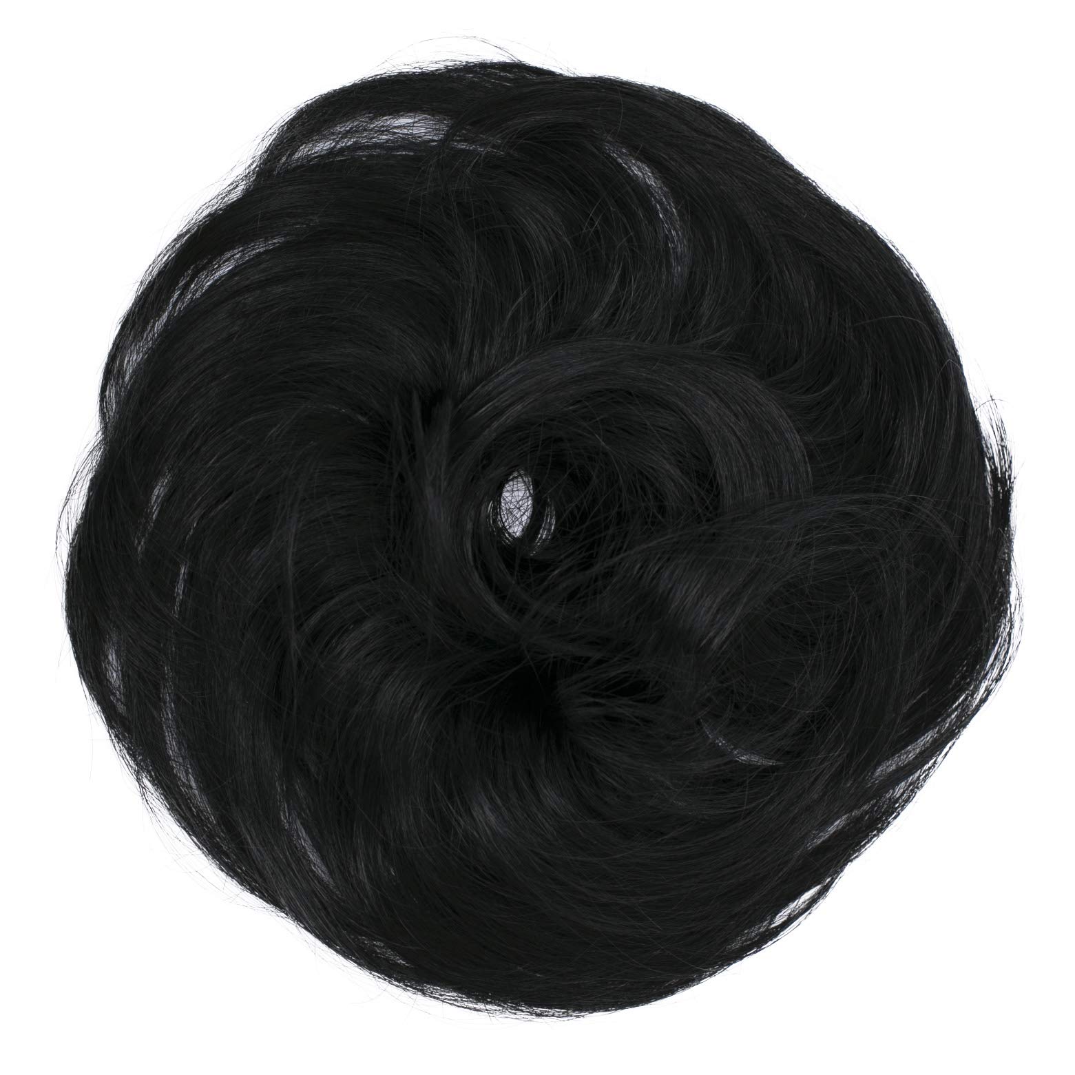 CAISHA Synthetic Fiber Hairpiece Scrunchie Scrunchy Updo Slightly Wavy Black G1B