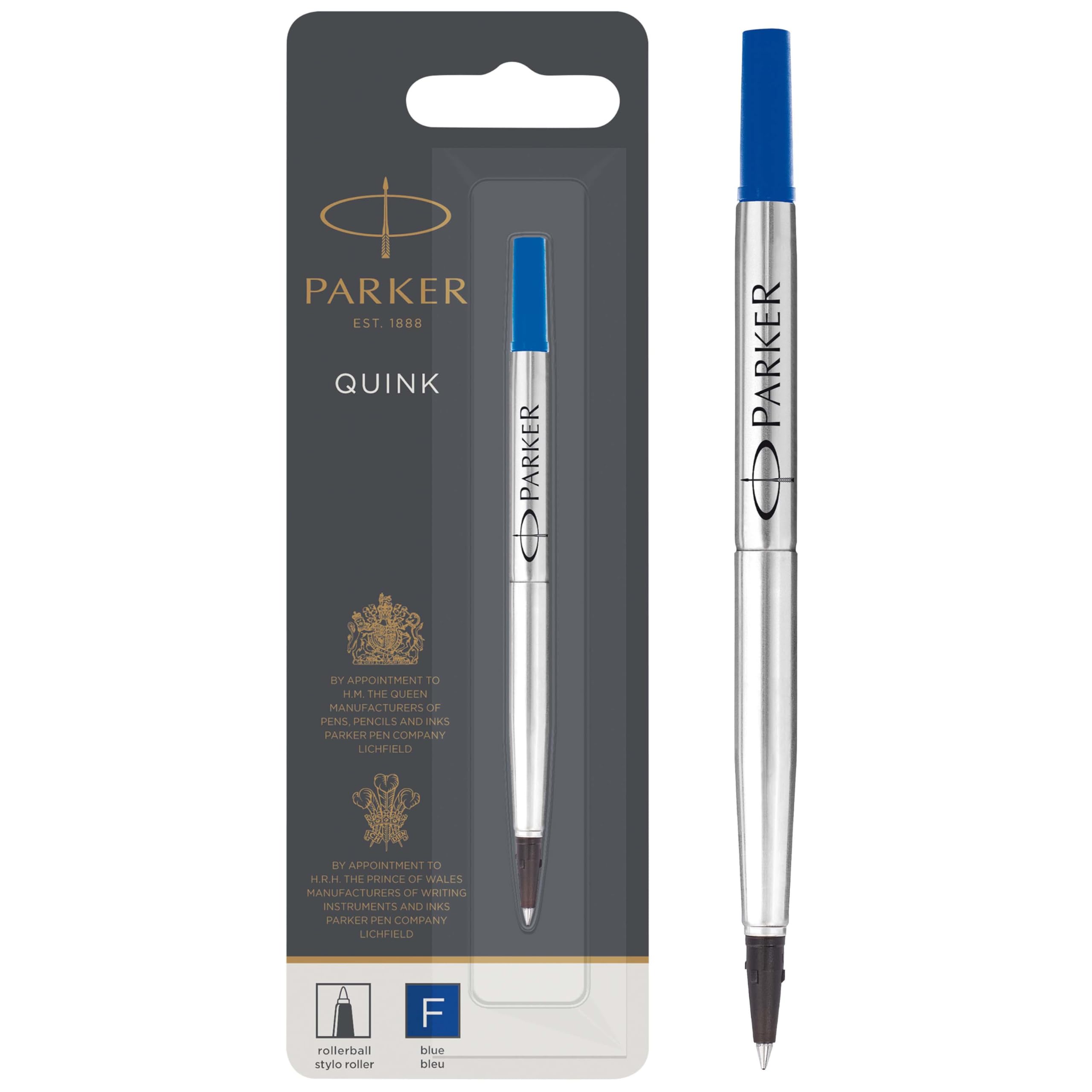 Parker Rollerball Pen Refill | Fine Point | Blue QUINK Ink | 1 Count