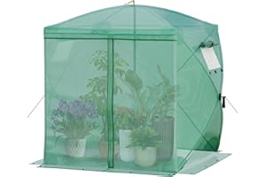 Velway Portable Walk-in Greenhouse for Ourdoor - 6x6x7 FT Large Foldable Garden Green House Heavy-Duty with One-Piece Easy Setup, Ground Peg Holes, Screen Windows & Durable PE Cover