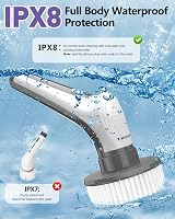 Homtronics Cordless Electric Spin Scrubber, IPX8 Waterproof, 9 Brush Heads view 3