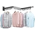 BOQORAD Clothes Drying Rack Wall Mounted,Extending Laundry Rack Wall Mount,Collapsible Drying Racks for Laundry,Clothes Racks for Hanging Clothes,Laundry Room Organization