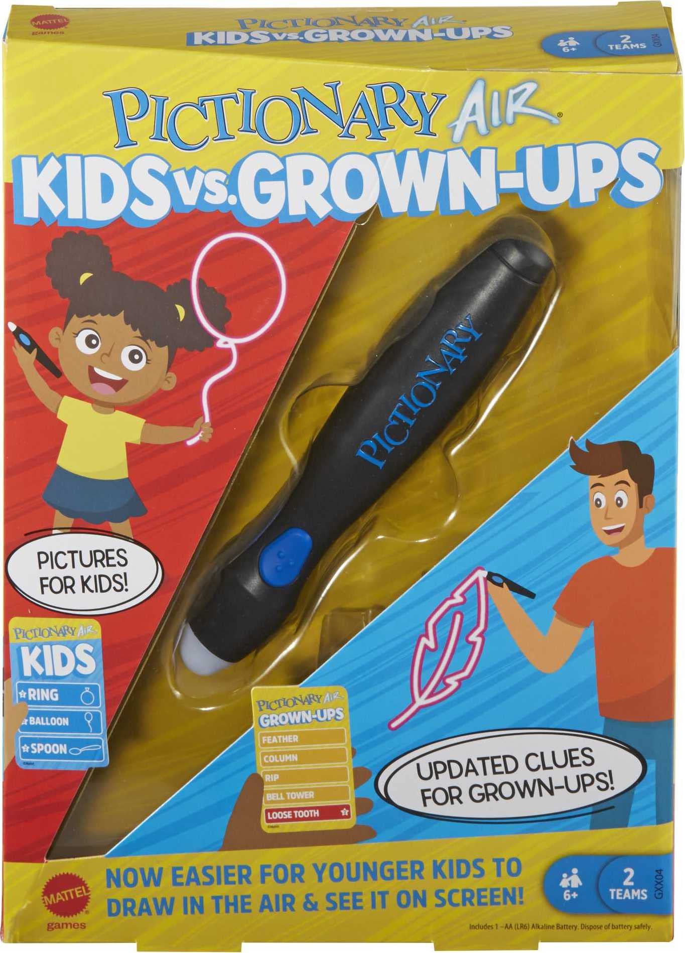 Photo 1 of Mattel Games ?Pictionary Air Kids Vs. Grown-Ups Family Game for Game Night with Light Pen and Clue Cards, Connect to Smart Devices