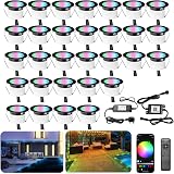 INDARUN RGBW WiFi LED Decking Lights 12V IP67 Ø45mm 30 Pack
