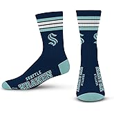 For Bare Feet NHL Seattle Kraken 4 Stripe Deuce Crew Sock Team Color LARGE