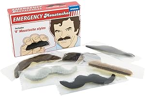 SPINNING HAT Gift Republic Set of 6 Fun Novelty Stick-On Mustaches 6 Styles Perfect for Fancy Dress, Parties, and Movember Easy-to-Use Emergency Moustaches