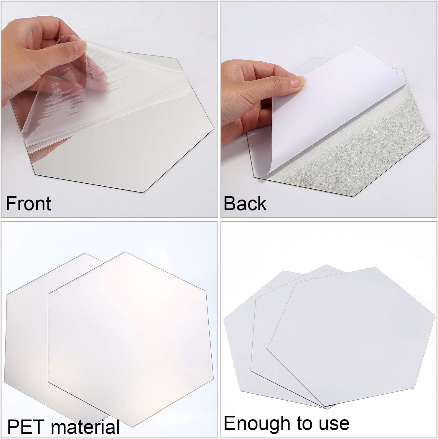 BBTO 15 Pieces Mirror Sheets Flexible Non Glass Mirror Plastic Mirror Self Adhesive Tiles Mirror Wall Stickers (3.5 Inch): Home & Kitchen