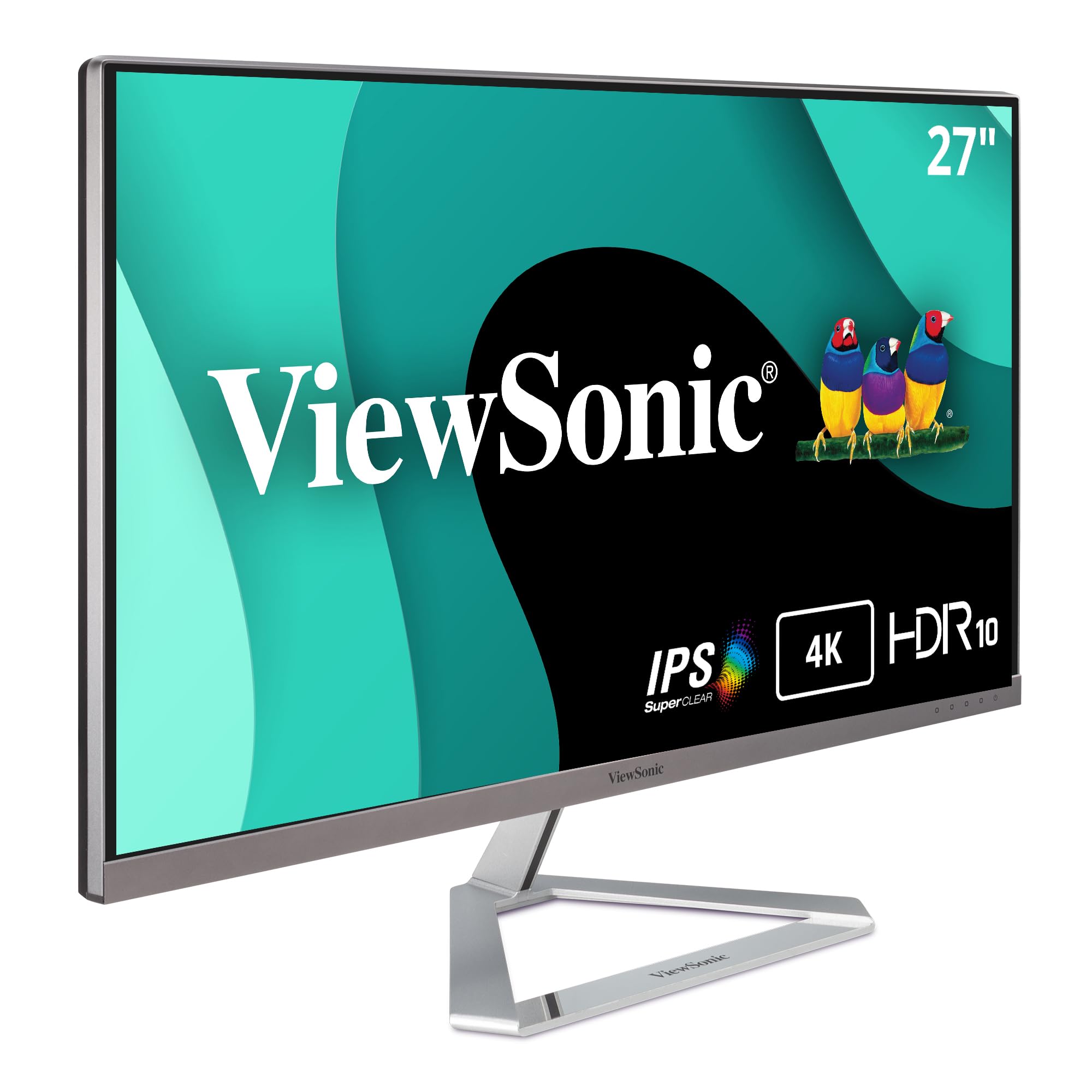 ViewSonic VX2776-4K-MHDU 27 Inch 4K UHD IPS Monitor, 65W USB C, HDR10 Content Support, Thin Bezels, HDMI and DisplayPort Image