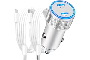[Apple MFi Certified] iPhone 15 Fast Car Charger, KASHIMURA 72W Type-C Car Charger Fast Charging Cigarette Lighter + 2Pack USB-C Charge Cable for iPhone 15/15 Plus/15 Pro/15 Pro Max, iPad Pro/Air/Mini