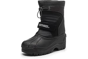Northikee Kid's Outdoor Snow Boots Insulated Boys & Girls Waterproof Winter Snow Boots