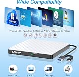 BENEWY External DVD Drive USB 3.0 Slim CD/DVD Burner Reader Writer White view 2