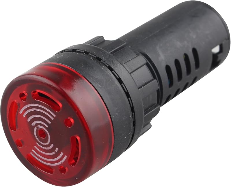 HALJIA AD16-22SM LED Buzzer Alarm Signal Indicator Light AC220V 20mA 22mm Red