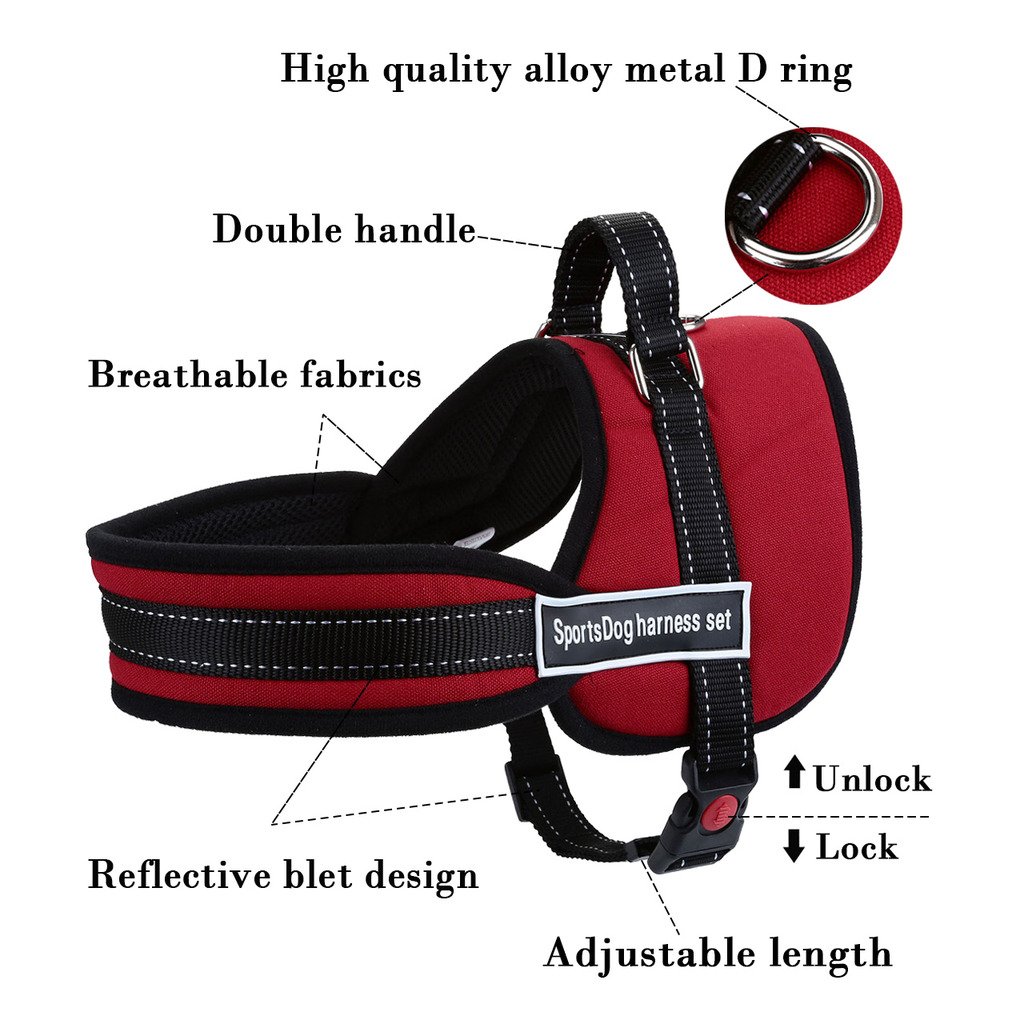 Mogoko No Pull Harness Dog Leash Padded Pet Walking Harness Heavy Duty for Dogs,Dog Reflective Vest Harness,Dog Body Padded Vest,Comfort Control for Dogs in Training Walking