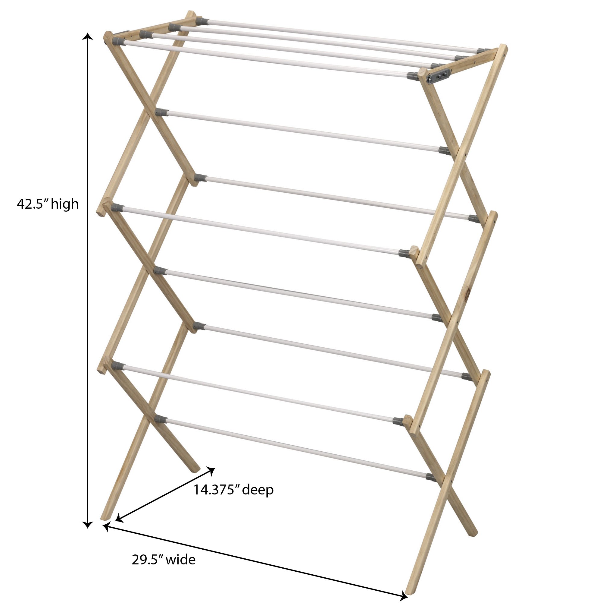 Slanted Vinyl Rack Mua Household Essentials X-Frame Clothes Drying Rack, Stabile Wood ...