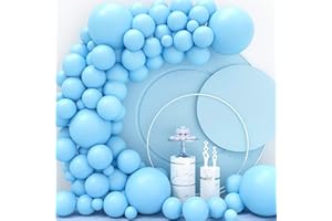 JOYYPOP Blue Balloons 110 Pcs Pastel Balloon Garland Different Sizes 5 10 12 18 Inch Light Blue Balloons for Baby Shower Wedding Party Decorations