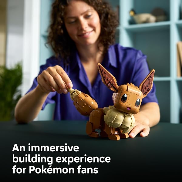 LEGO POKÉMON EEVEE – COLLECTIBLE BUILDING SET FOR ADULTS, AGES 18+ – POSABLE POKÉMON FIGURE FOR DISPLAY – DESK, BOOKSHELF OR HOME OFFICE DECOR – GIFT FOR MEN & WOMEN – 72151