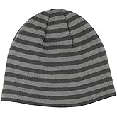 Reversible Winter Knit Striped Cuffless Skull Cap Beanie