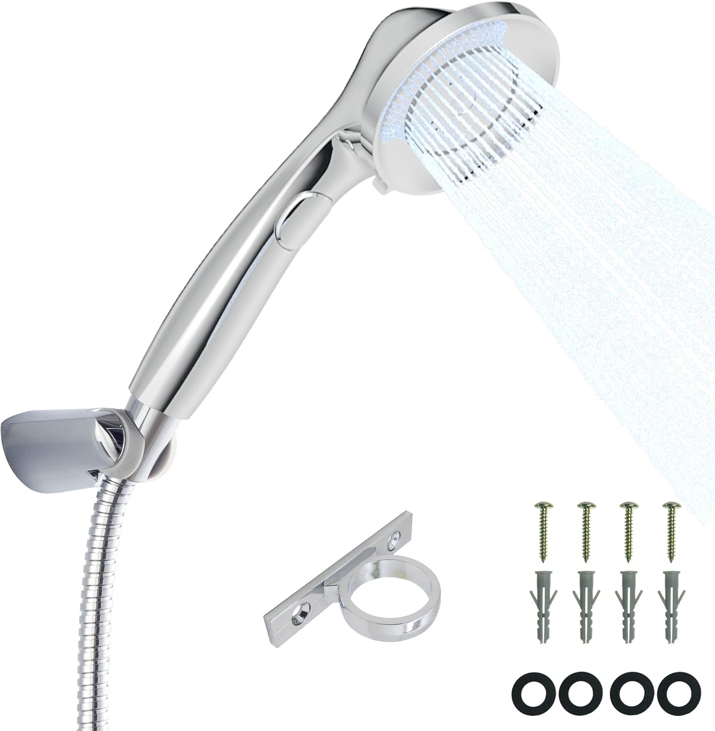 RV Shower Head with Hose and On Off Switch, 6Function