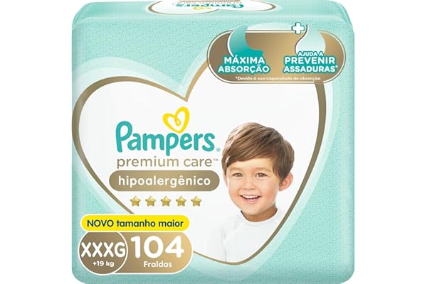 Fralda Pampers Premium Care Tamanho XXXG 104 Unidades