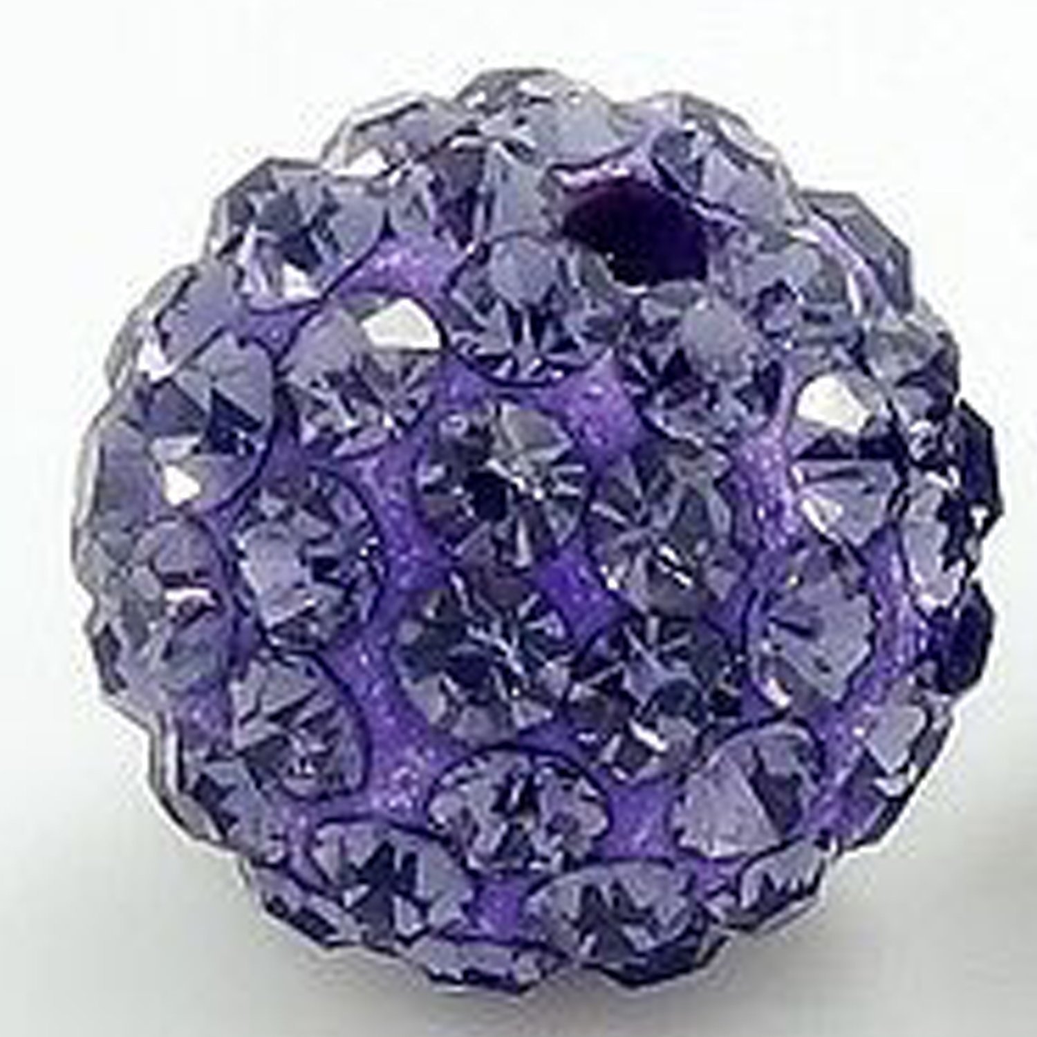 RUBYCA Pave Czech Crystal Disco Ball Clay Beads fit Shamballa Jewelry (20pcs, 12mm, Violet Purple)
