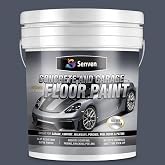 SENVEN Acrylic Concrete &amp; Garage Floor Paint Slate Gray 1 Gallon, Interior/Exterior Concrete Paint for Basement Floors, Porches, Driveways Concrete Coating for Decks Semi Gloss