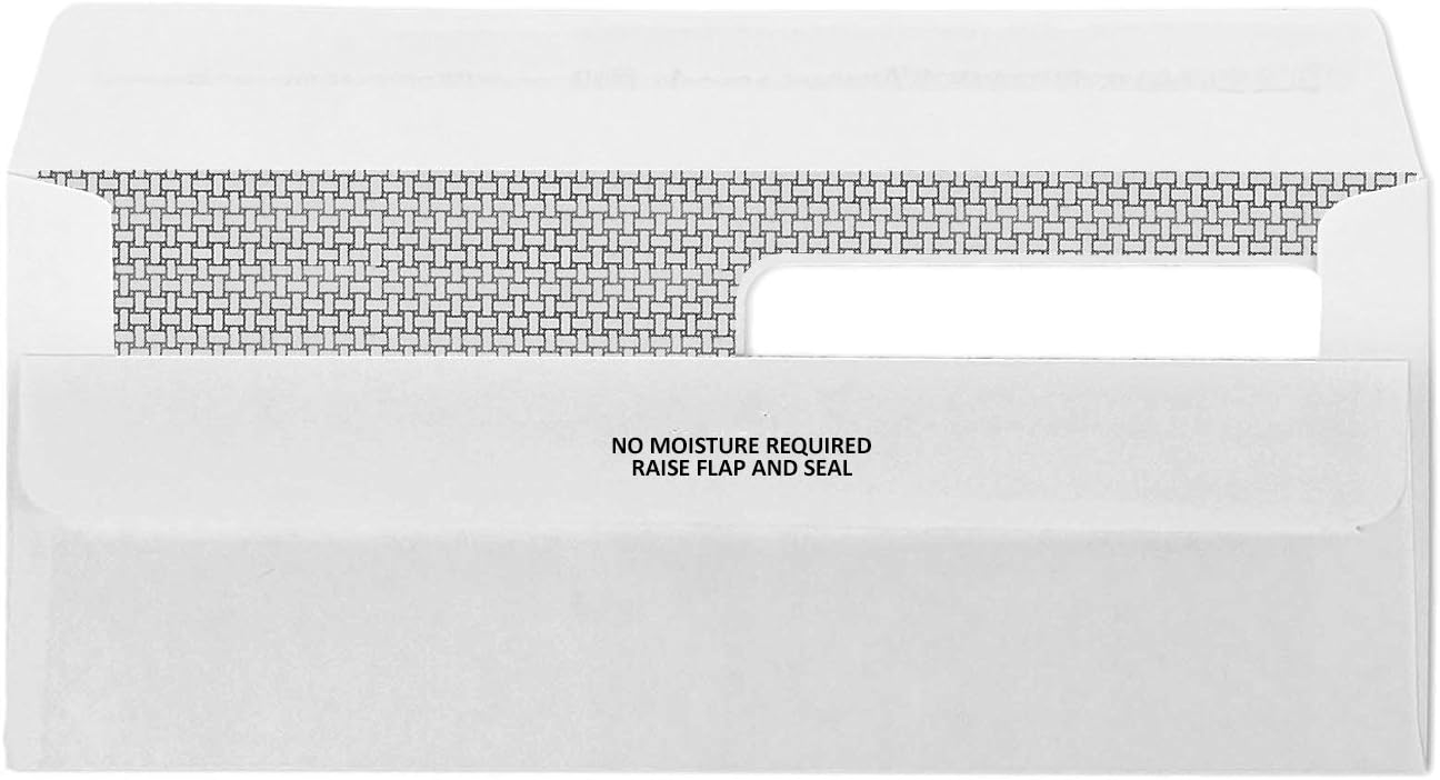 500 No. 9 Flip and Seal Double Window Security Envelopes - Designed for Quickbooks Invoices and Business Statements with Self Seal Flip Press and Seal Flap -Number 9 Size 3 7/8 Inch X 8 7/8 Inch : Office Products