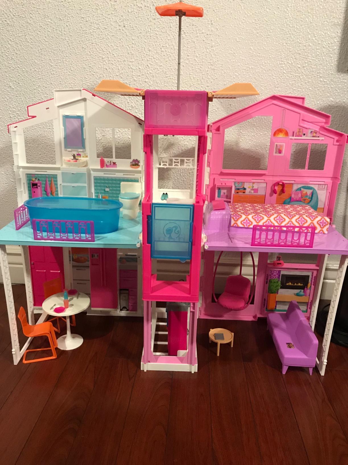 barbie 3 story house with pop up umbrella lacarna