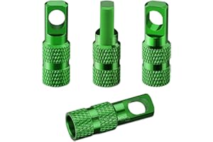EVOZOOD Presta Valve Stem Dust Caps with Valve Core Remover–Lightweight Aluminum Bike Air Valve Covers for Road MTB Bicycle Tubes - 4 Pack
