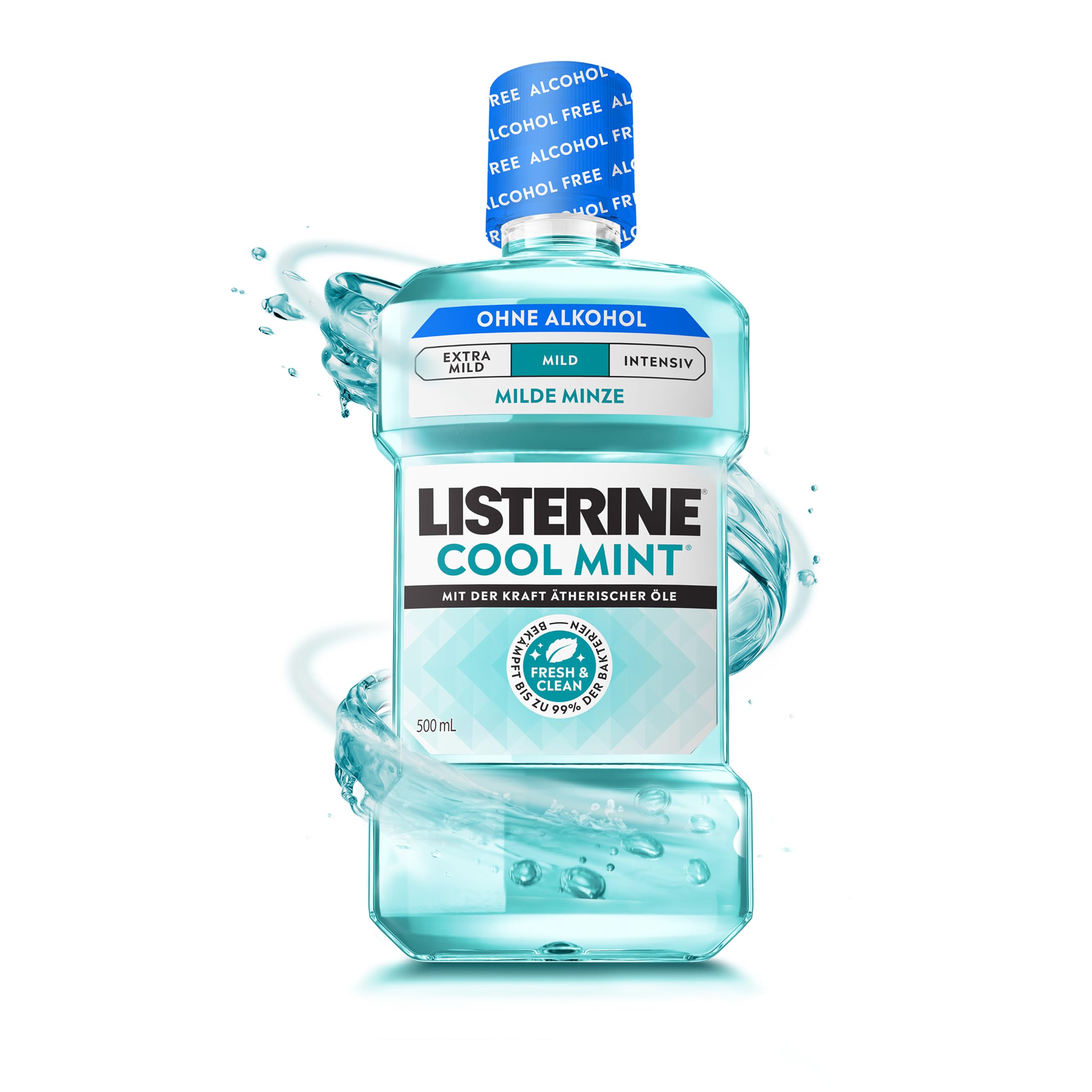 Listerine Cool Mint Mild Mundspülung Alkoholfrei, 500 ml