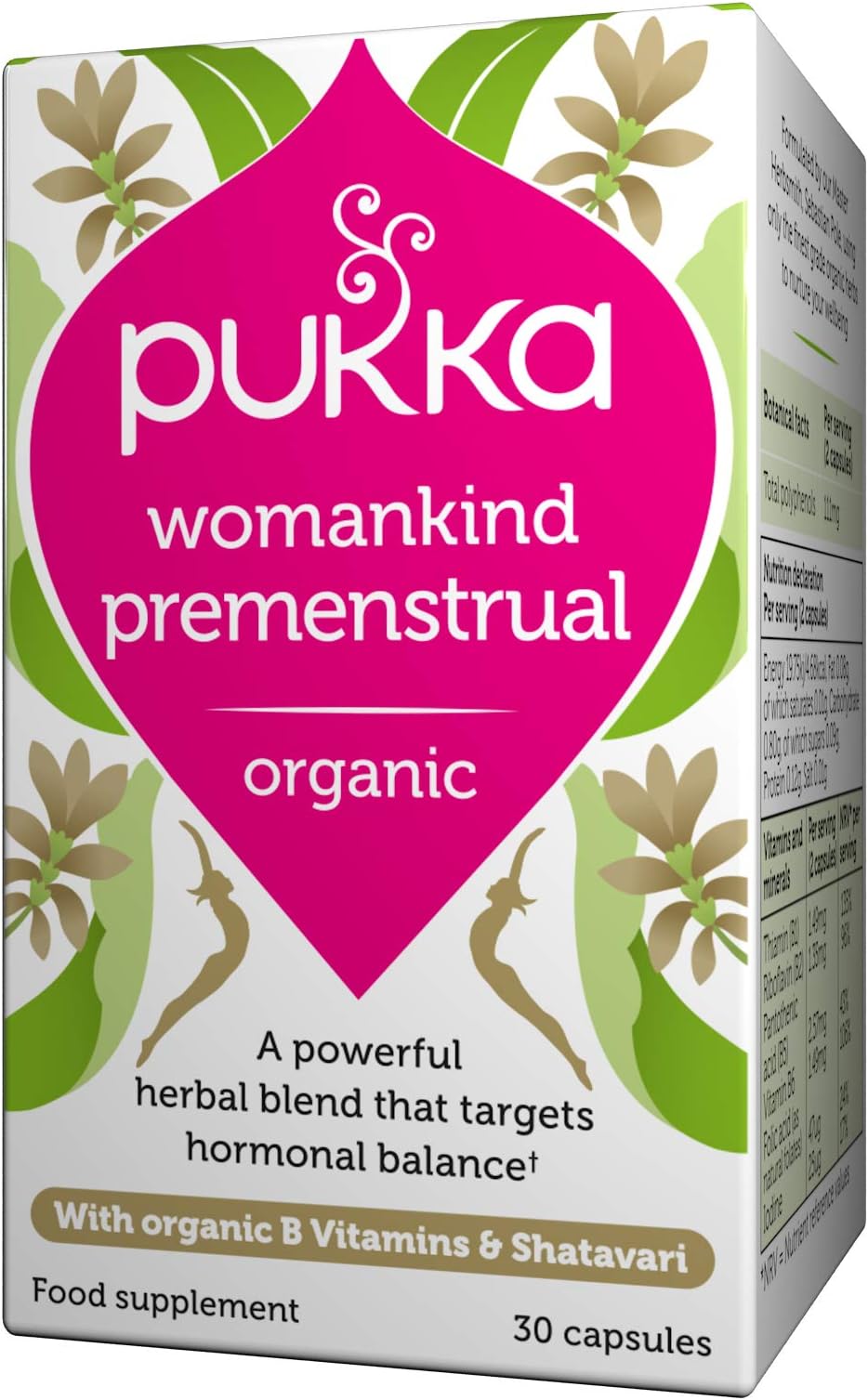 Pukka Herbs Womankind Premenstrual, Organic Herbal Supplement, Pack of 30 Capsules
