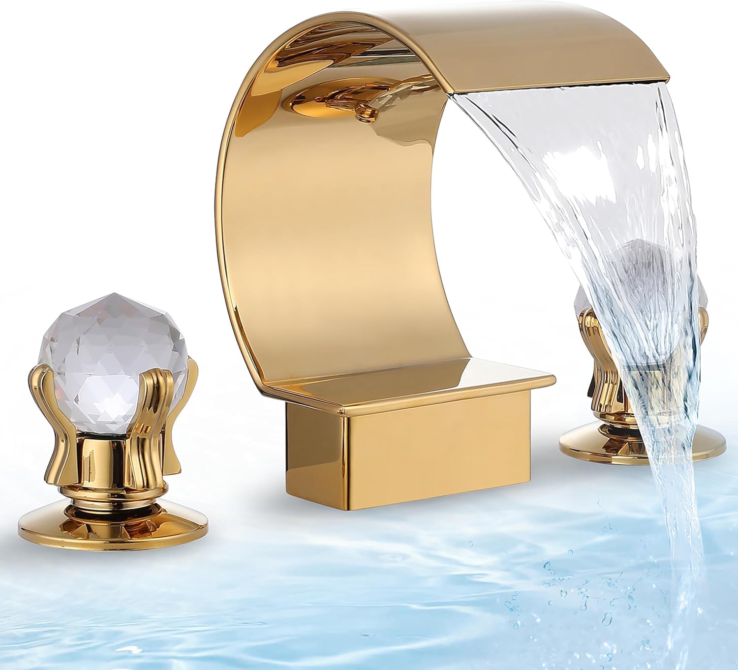 YAGATAP Gold Bathroom Sink Faucet 3 Hole 2 Handle