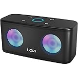 DOSS SoundBox Plus Portable Wireless Bluetooth Speaker with HD Sound and Deep Bass, Wireless Stereo Paring, Built-in Mic, 20H Playtime, Portable Wireless Speaker for Phone, Tablet, TV and More-Black