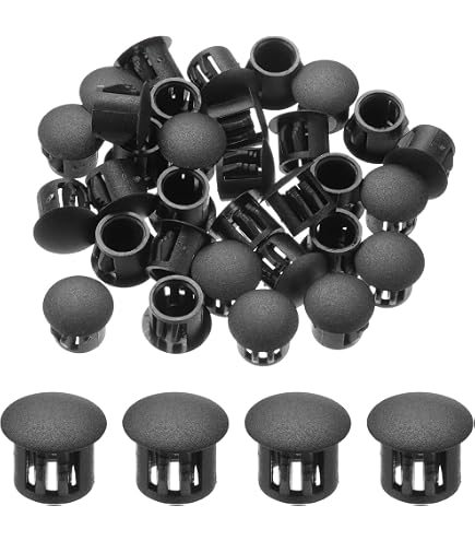 Uxcell 50-Pack Dark Brown Plastic Screw Hole Plugs, 16mm (5/8") Dia, Flush Snap-in Caps For Furniture
