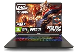 MSI Vector A16 HX Gaming and Creator Laptop, Ryzen 9 8940HX, RTX 5070 Ti 12GB GDDR7, 16" QHD+ (2560×1600) 2K 240Hz Display,32