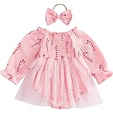 Baby Girl Christmas Romper Dress Puff Sleeve Christmas Tulle Dresses Newborn Infant Fall Winter Clothes Outfits