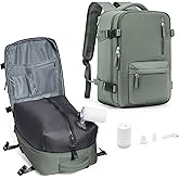 Vacuum Compression Backpack, Travel Vacuum Backpack with Electric Vacpack Pump, Flight Approved Carry On Personal Item Suitcase Luggage for Men Women, Sage Green, Small