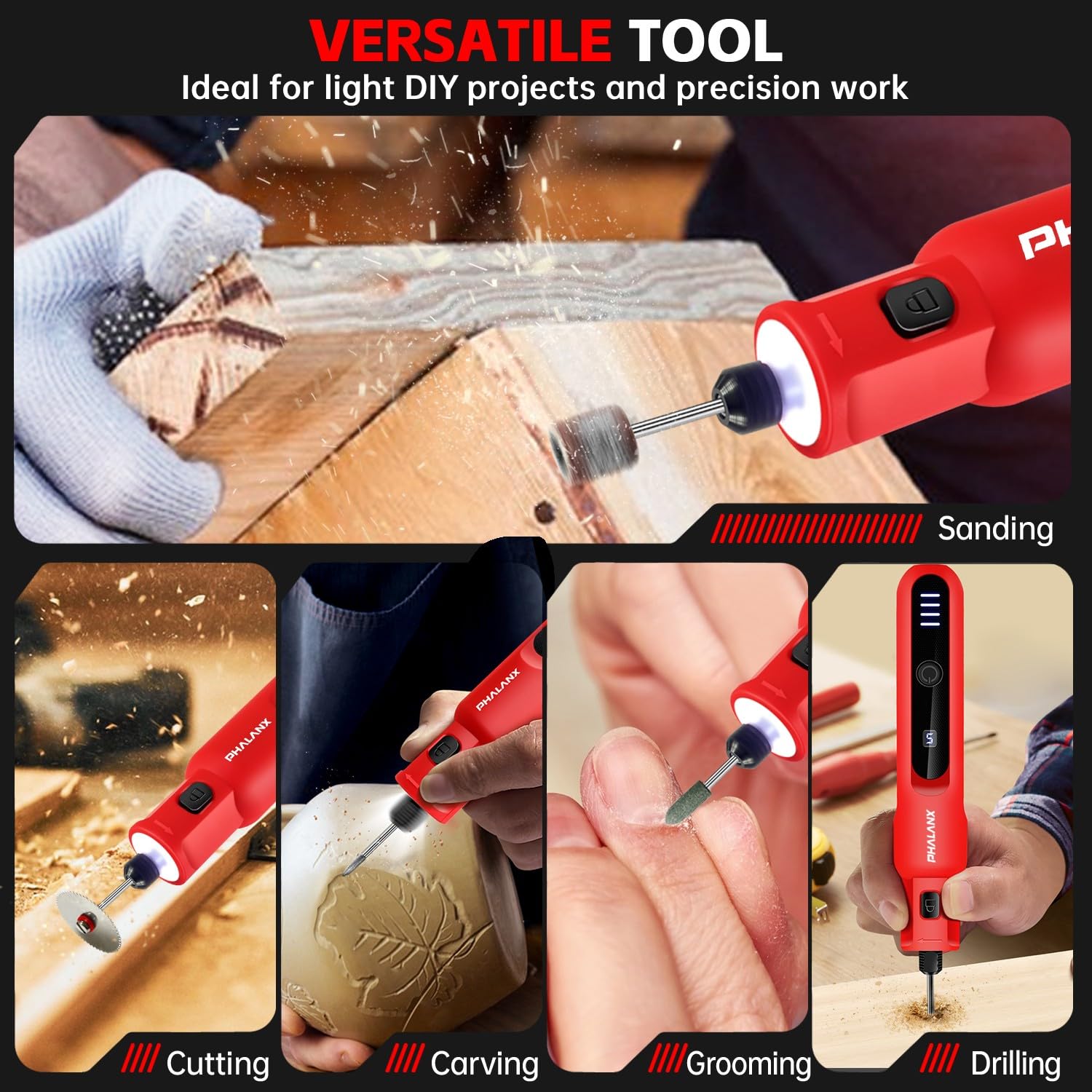 Mua Rotary Tool Kit - 3.7V Rotary Tool Cordless w LED Ring Work Light ...