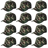 ZH Plain Adjustable Baseball Cap - Lot of 12 Unisex Blank Design Caps