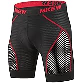 MKEW Men's High Density Sponge Padded Cycling Underwear Bike Shorts Underwear MTB Liner Road Biking Bicycle Clothes-Red-2XL