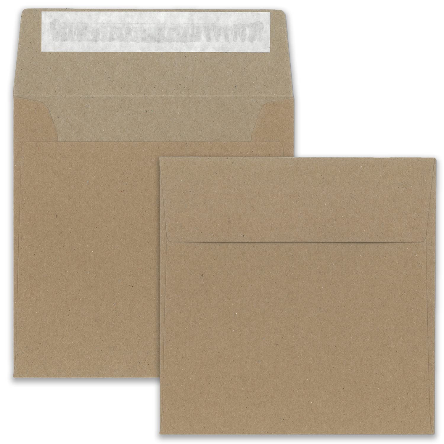 Square envelopes made from recycled paper in brown | pack of 25, 50 or 100 | blank envelopes for DIY & handicrafts | printable post envelopes without window | ideal for Christmas 50 Umschläge brown