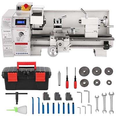 VEVOR Mini Metal Lathe 8.7&quot;x16&quot;, Mini Lathe Machine 2250 PRM Variable Speed Change,Precision Mini Lathe 1100W Metal Working Lathe, Small Metal Lathe, Milling Machine for Various Types of Metal Turning