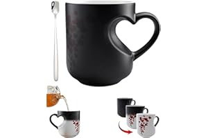 Heart Shaped Mug, Heart-Shaped Color Changing Magic Ceramic Mug, Heartshaped Color Changing Mug, Fun Novelty Coffee Cup for V