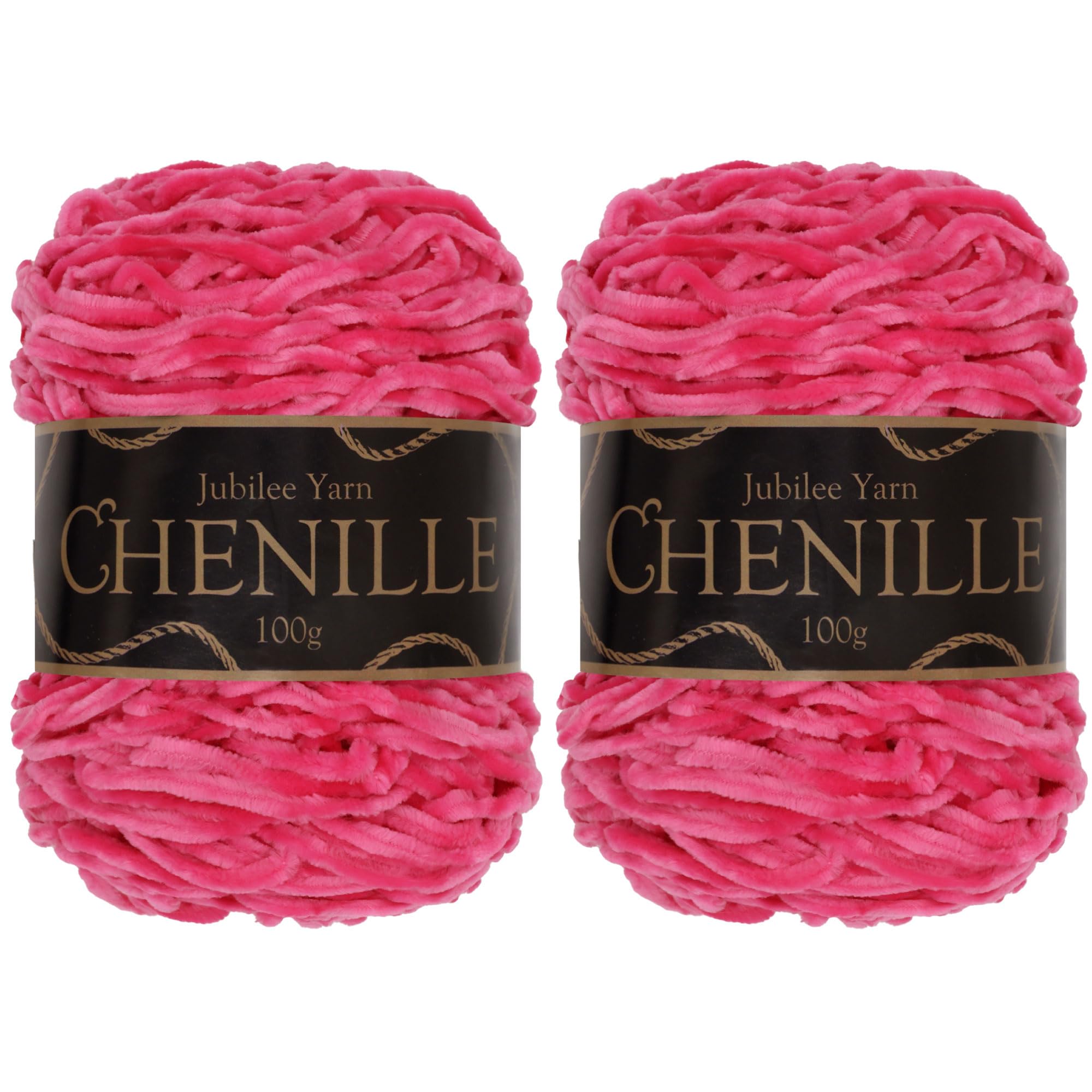 JubileeYarn Chenille Yarn - Worsted Weight - 100g/cake - Bubblegum - 2 Cakes
